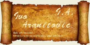 Ivo Aranitović vizit kartica